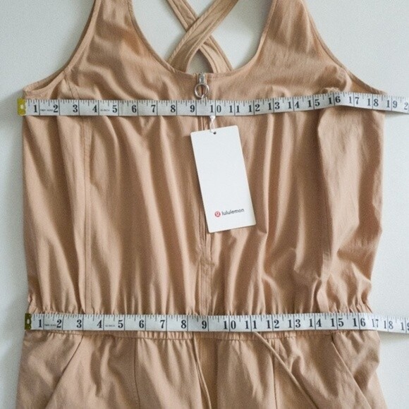 Lululemon Shift in Time Criss-Cross Back Elastic Waist Jumpsuit Beech Wood NWT - Picture 13 of 14